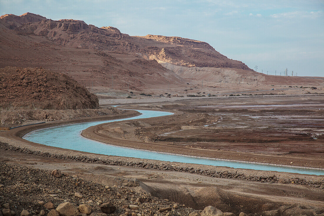 Man-Made River Winding Across The Landscape; Israel