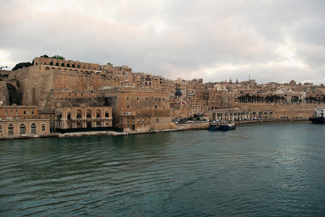Historic city of Valetta inside fortification with cathedral and Italian style buildings of 16th century; Valetta, Malta