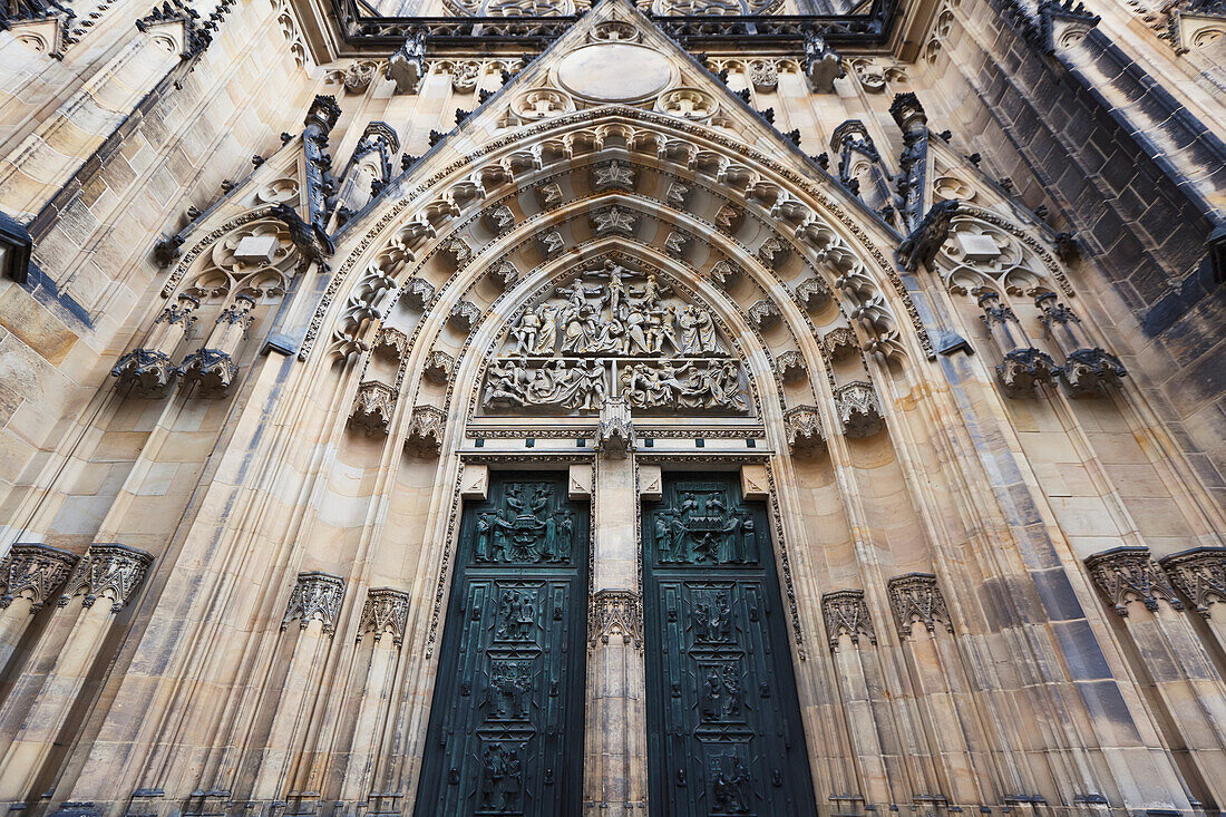 Czech Republic, Ornate framed doorway; Prague