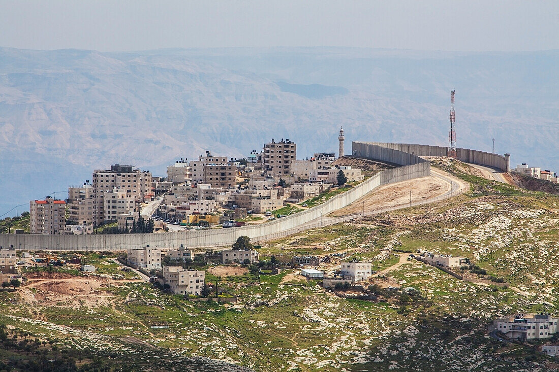 Elevated view of West Bank; Israel