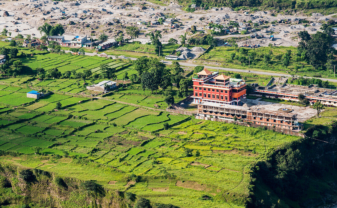 Nepal, Blick auf die Stadt vom Berg Sarangkot; Pokhara