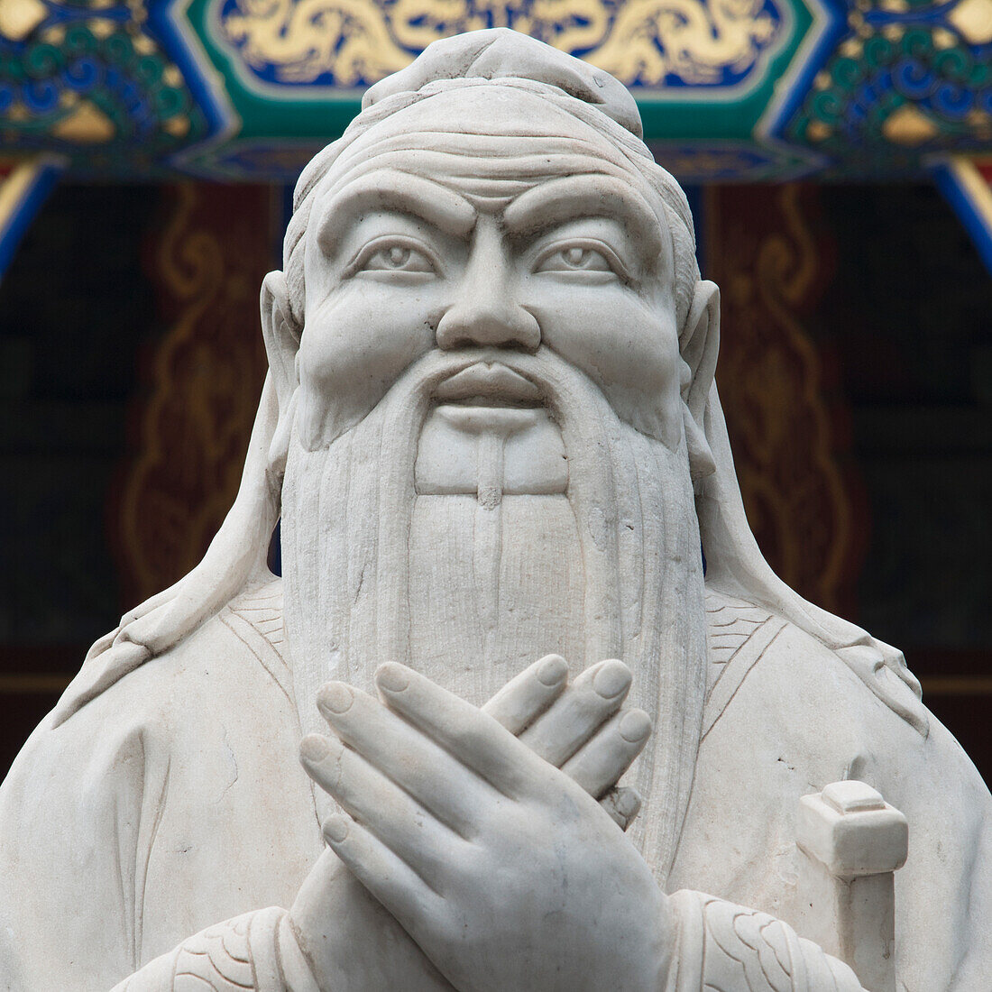 Statue Of Confucius At Confucius Temple; Beijing, China