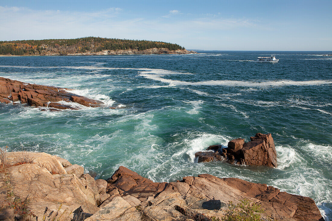 Crashing Waves On The Rugged Atlantic Coast In Acadia National Par; Maine, United States Of America