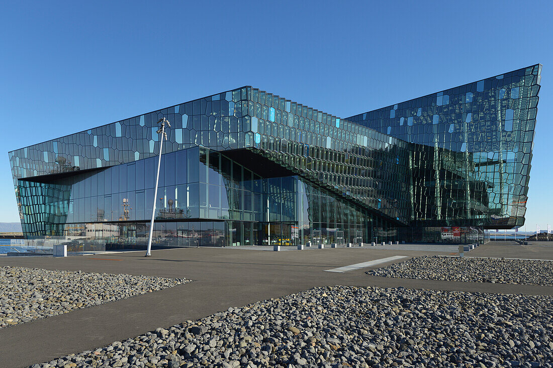 Das Harpa, Konzertsaal und Konferenzzentrum; Reykjavik, Gullbringusysla, Island