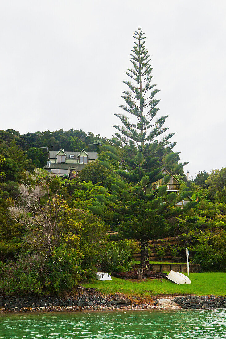 Ein Ferienhaus auf einer abgelegenen Insel; Bay Of Islands, Neuseeland