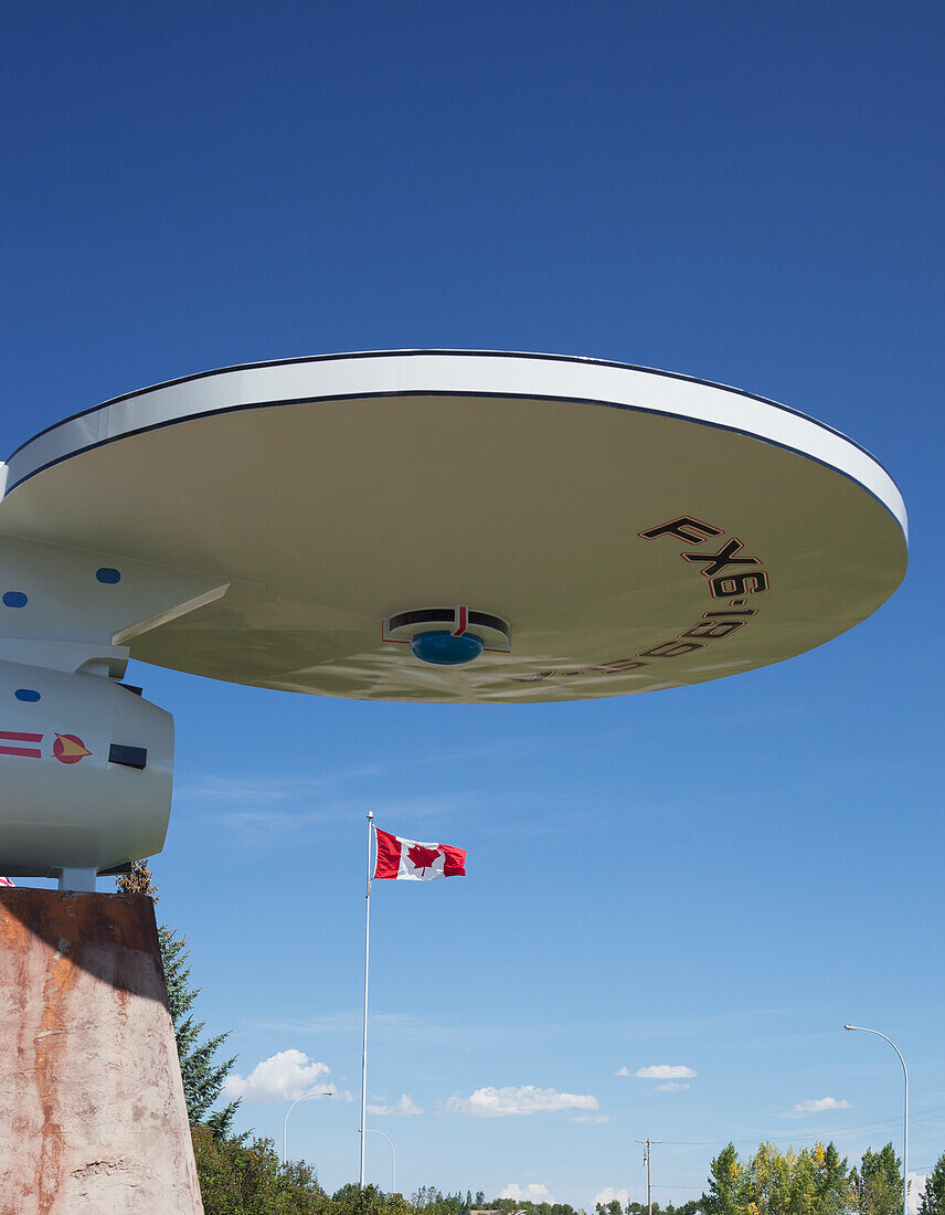 Vulcan's Starship Fx6-1995-A, Replica Of The Starship Enterprise From Gene Roddenberry's Star Trek; Vulcan, Alberta, Canada