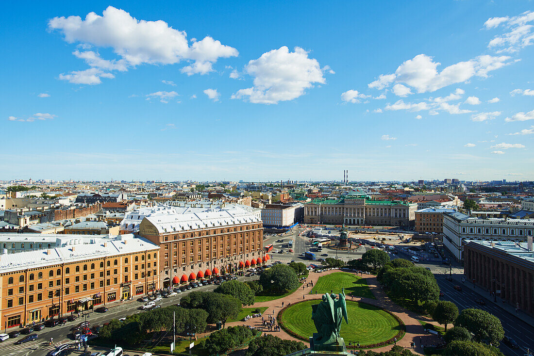Blick auf St. Petersburg von der Isaakskathedrale aus; St. Petersburg, Russland