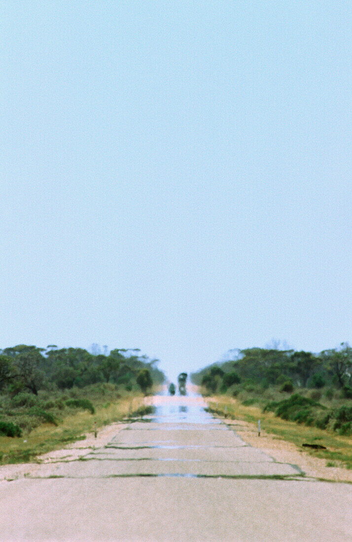 Highway across Desert, Summer Heat Haze