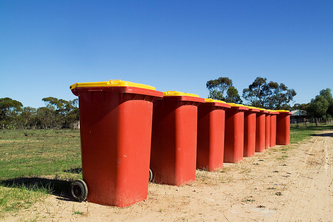 Row of Rubbish Bins