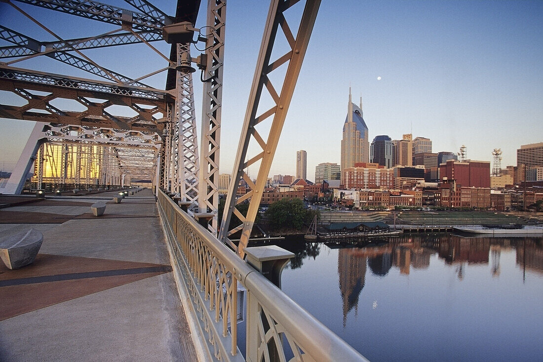 Stadtbild von der Brücke, Nashville, Tennessee
