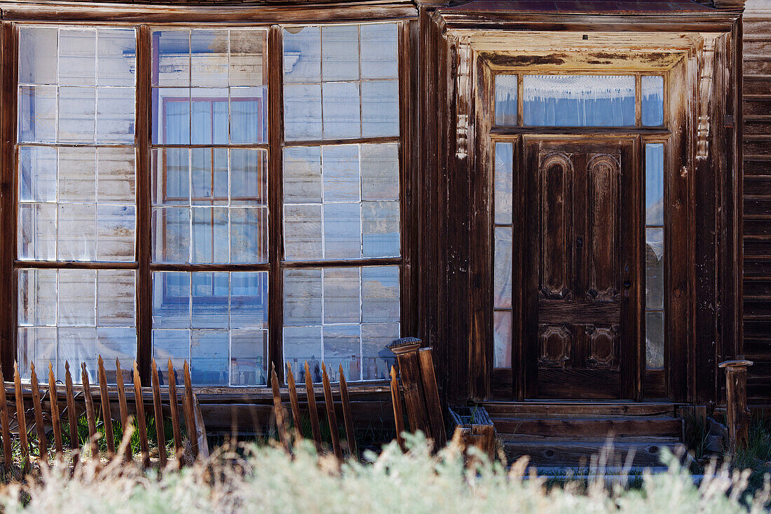 Windows and Door of Building, Bodie State Historic Park, California, USA