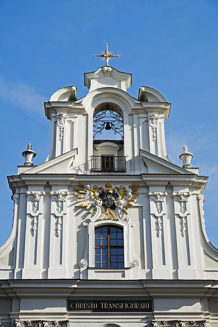 Nahaufnahme der Kirche der Verklärung des Herrn, Altstadt, Krakau, Polen.