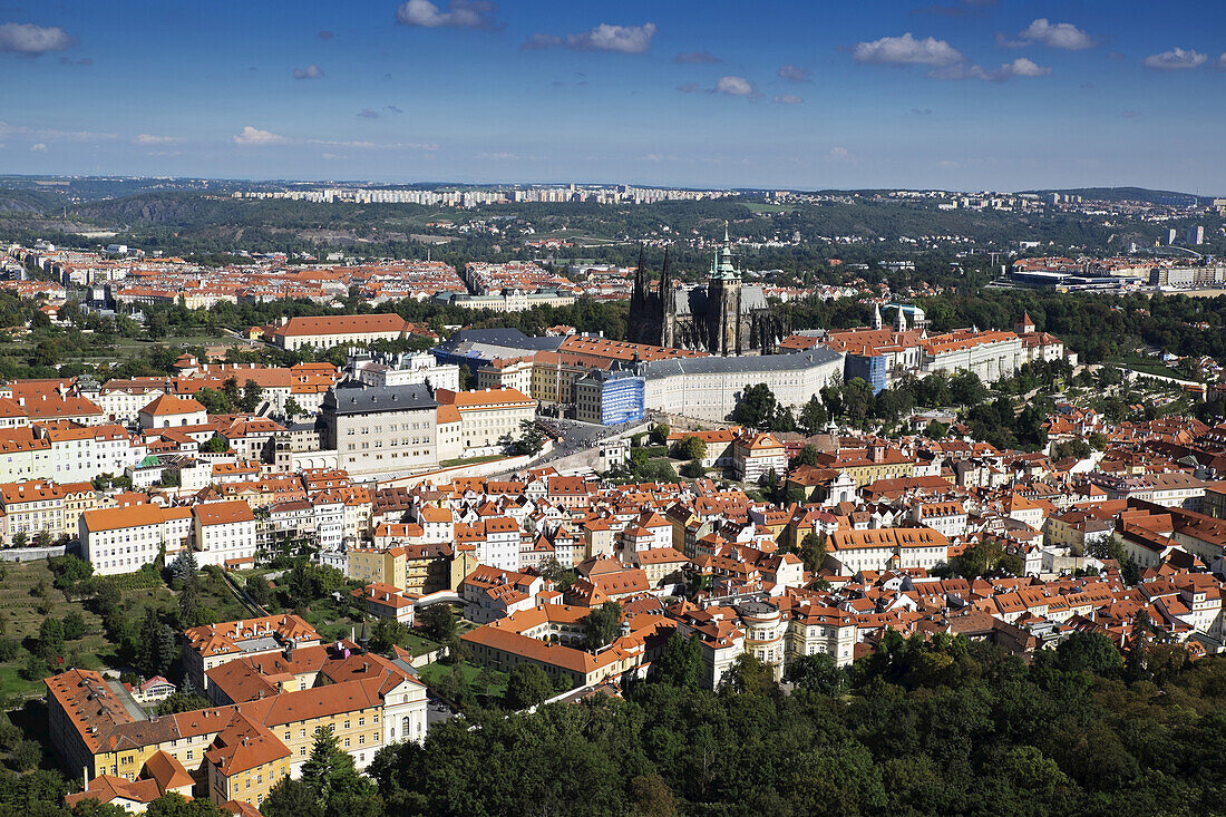 Scenic overview of Mala Strana, city of Prague, Czech Republic