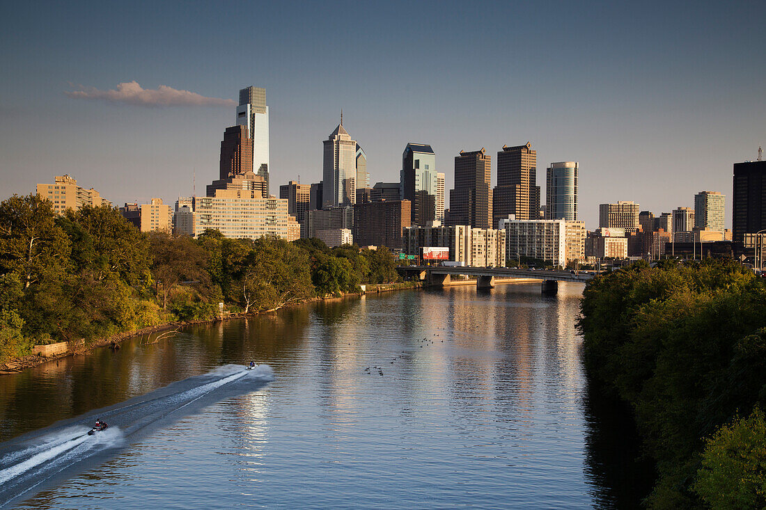 Schuylkill River and Skyline, Philadelphia, Pennsylvania, USA