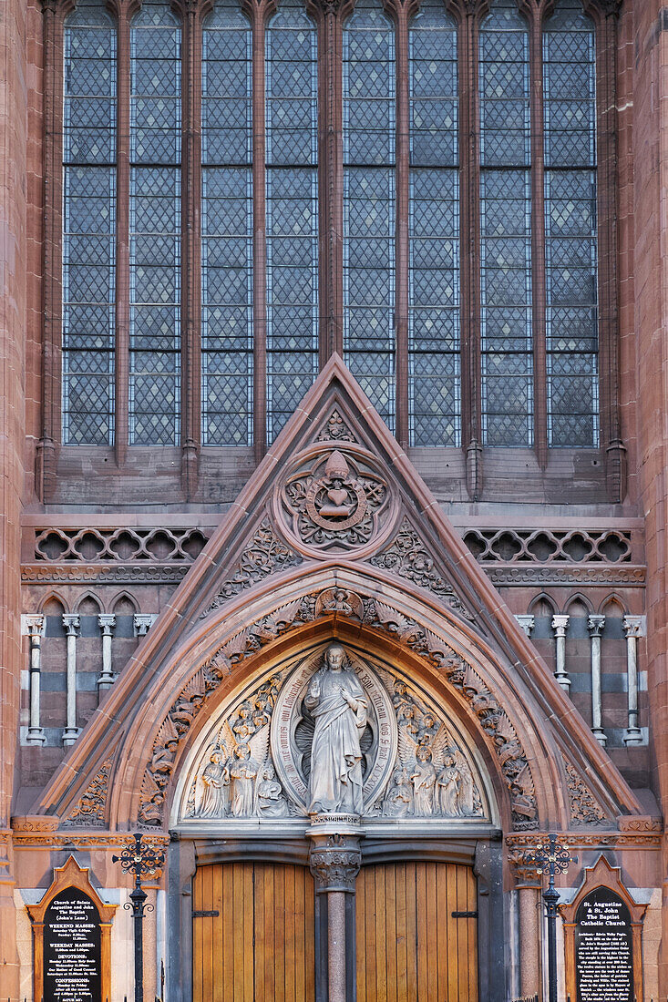 Close-up of St Augustine and St John The Baptist Catholic Church (John's Lane Church) Dublin, Republic of Ireland