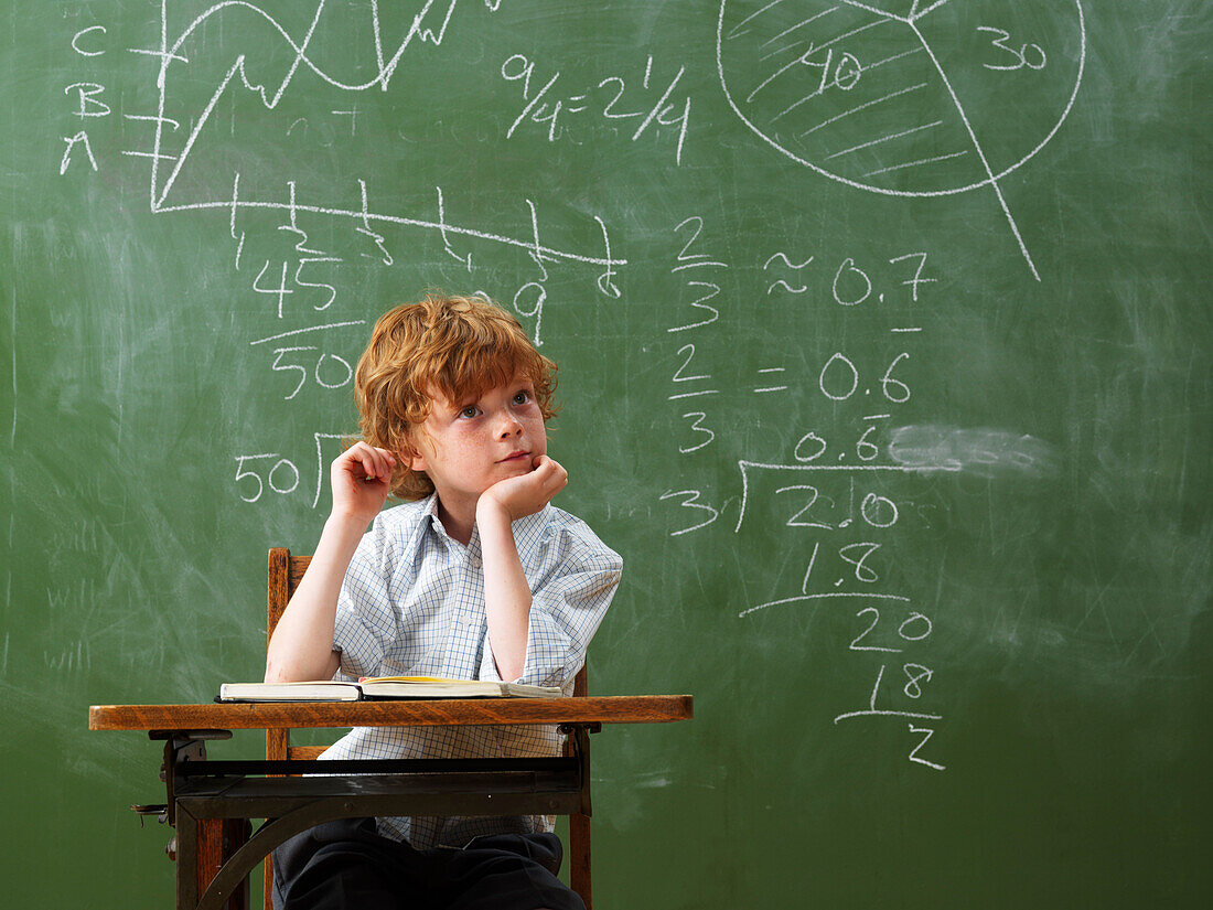 Portrait of Boy at School