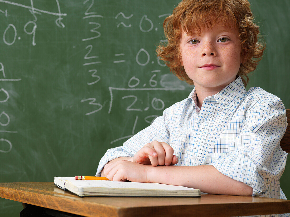 Portrait of Boy at School