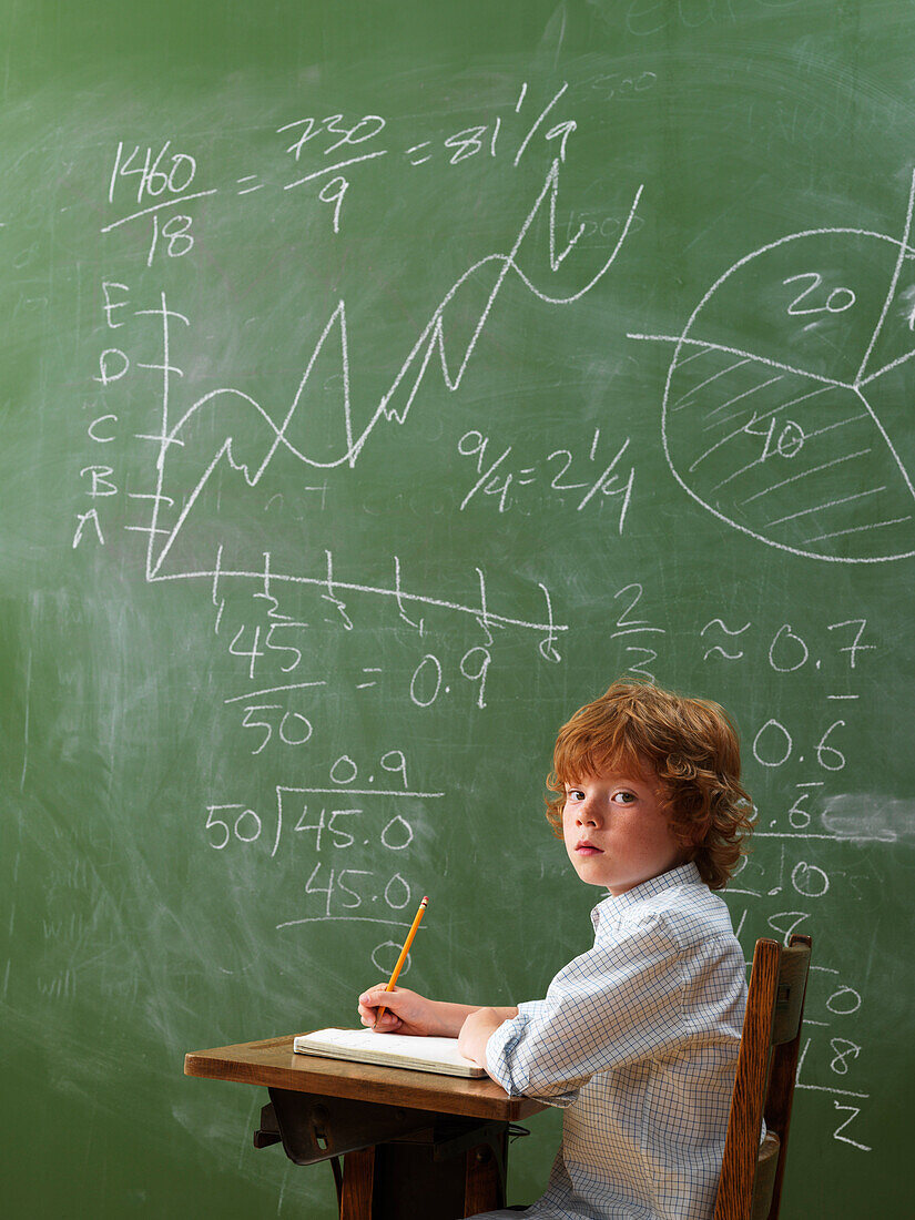 Portrait of Boy at School