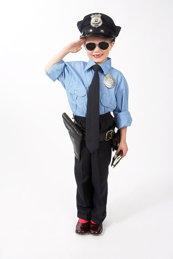 Girl Dressed as Police Officer