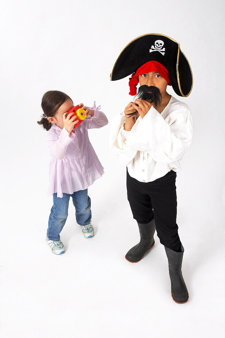 Girl with Boy Dressed as Pirate
