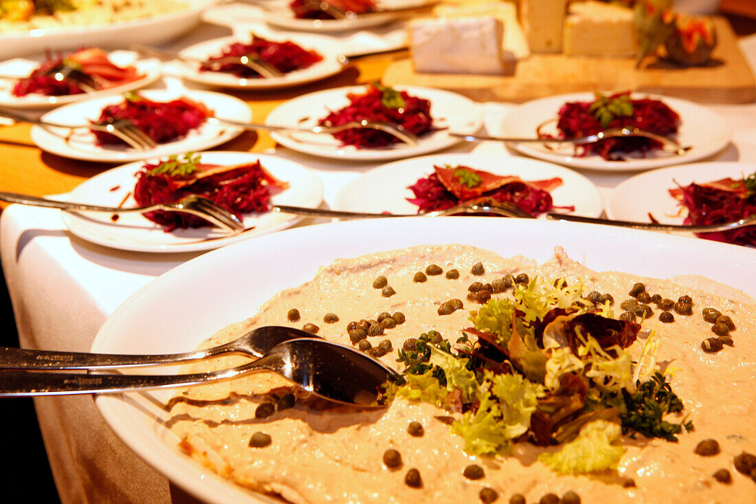 Close-up of Dishes in Restaurant