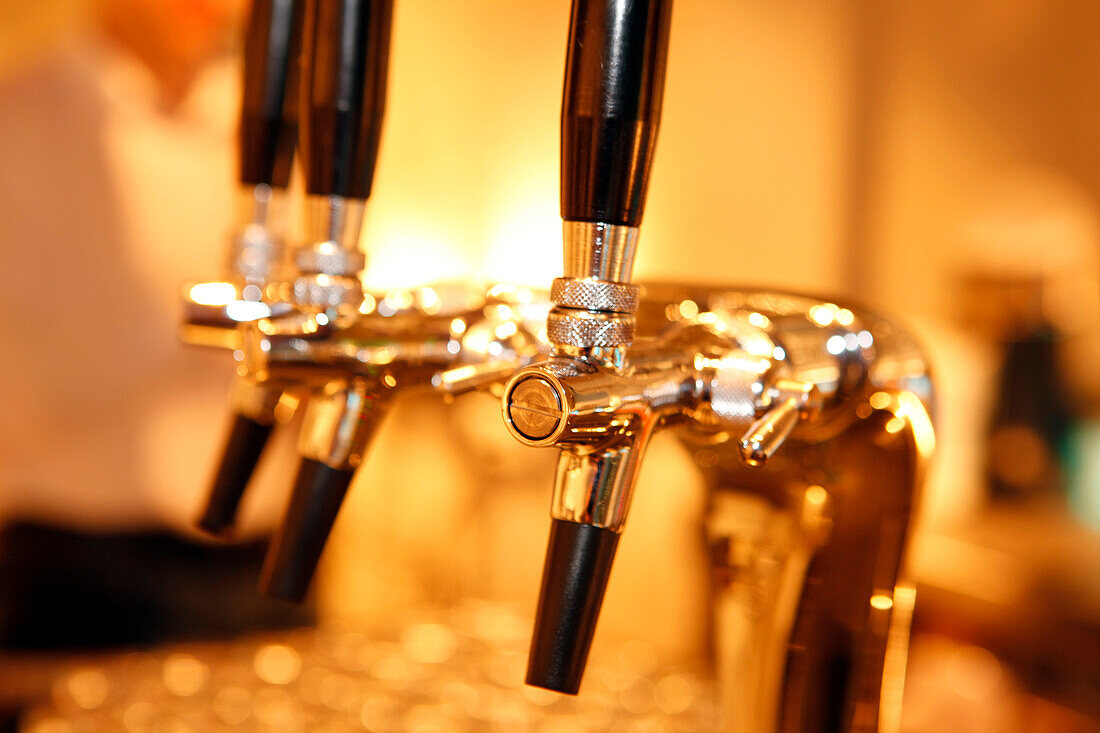 Close-up of Beer Taps