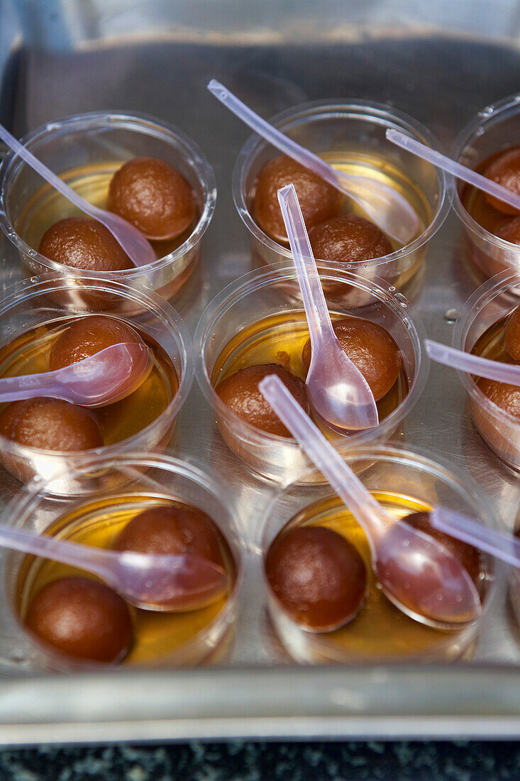 Gulab Jamun For Sale at a Train Station, Ooty, Tamil Nadu, India