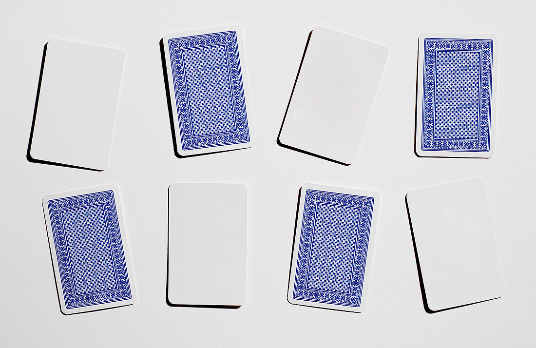 Overhead View of Blank Playing Cards, Studio Shot