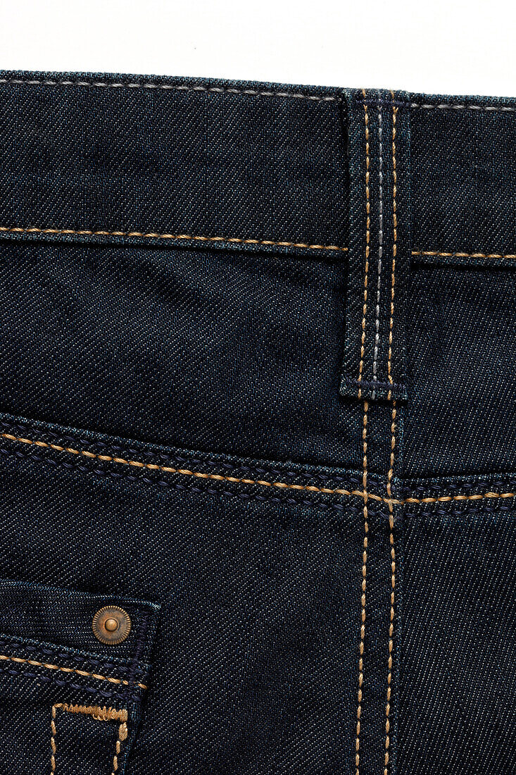 Close-up, backview of blue jeans, studio shot