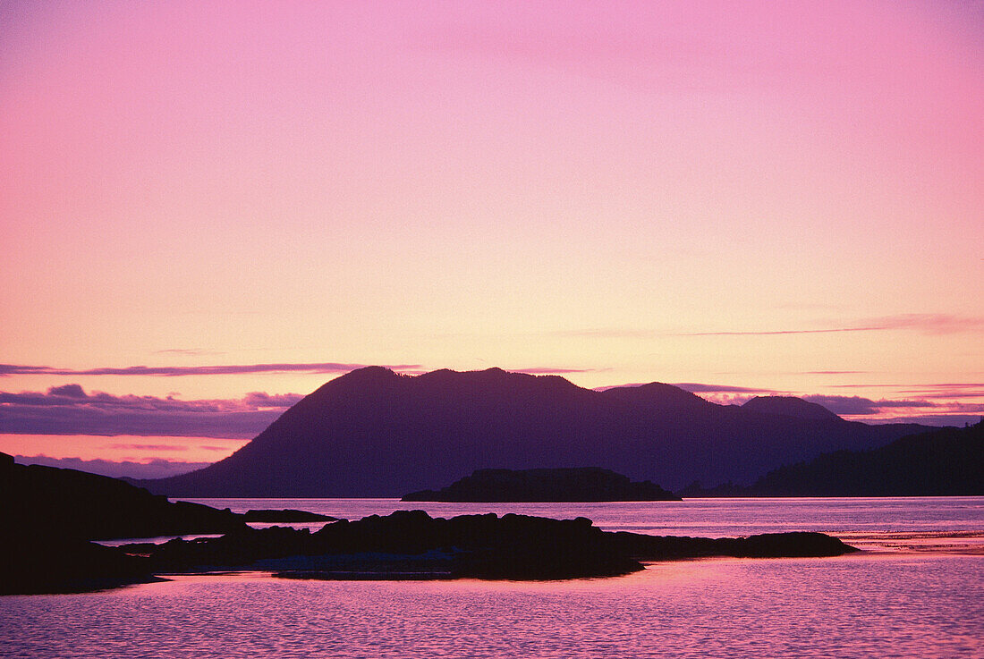 Gordon Island at Sunset, Queen Charlotte Islands, British Columbia, Canada