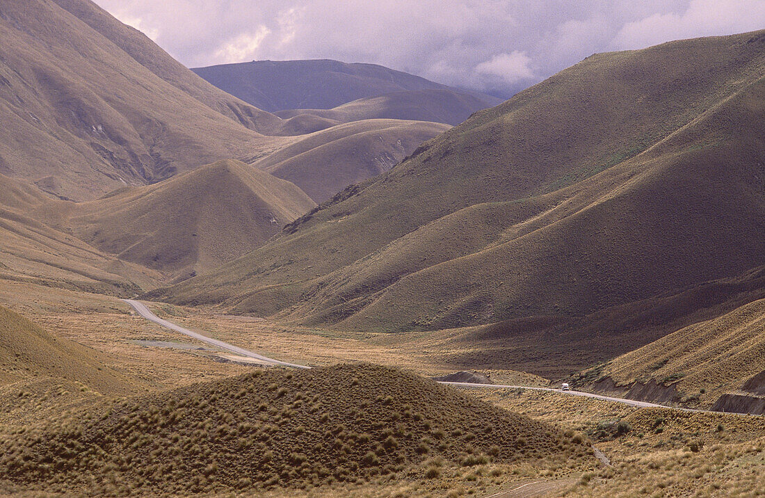 Road Through Lindis Pass, South Island, New Zealand