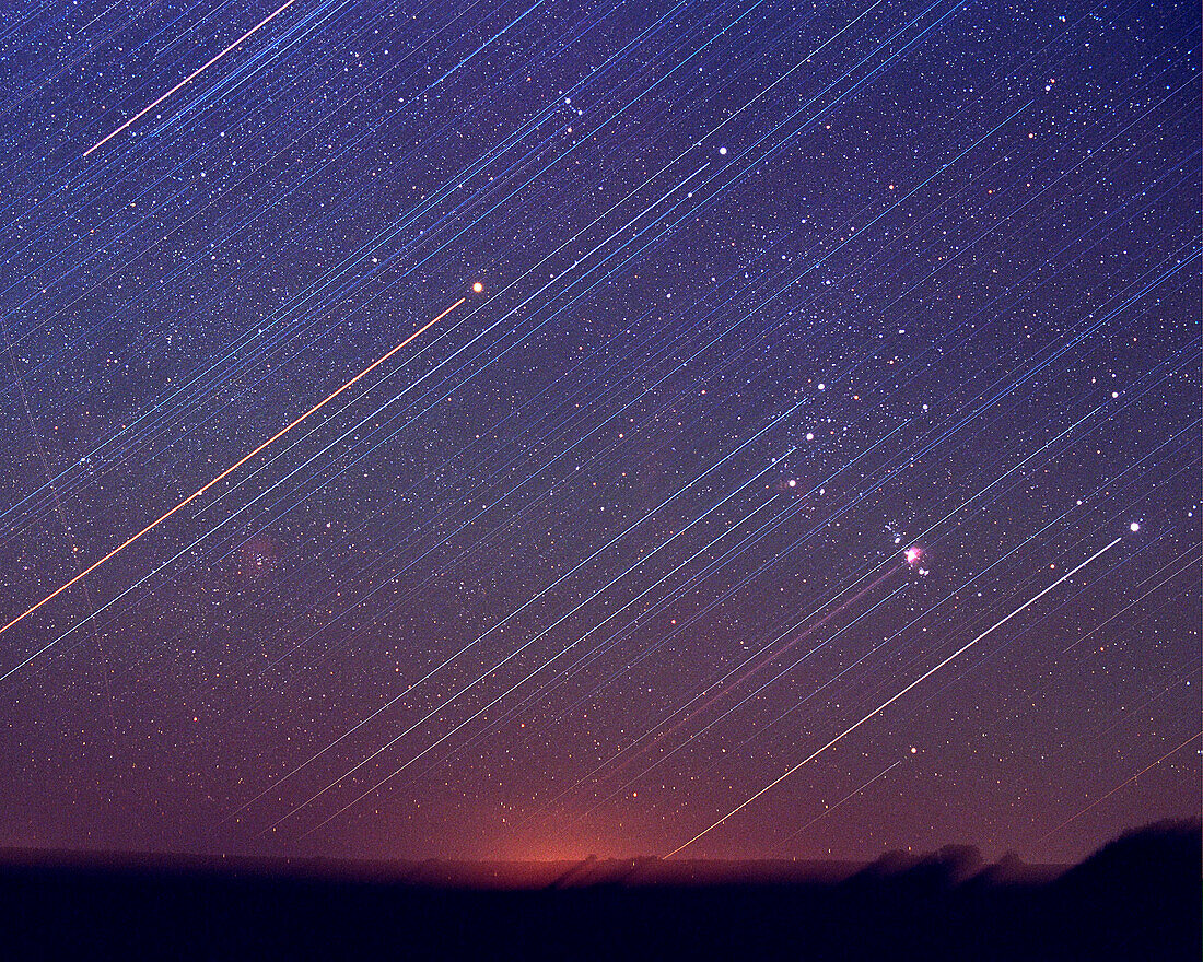 Orion Rising with trails
