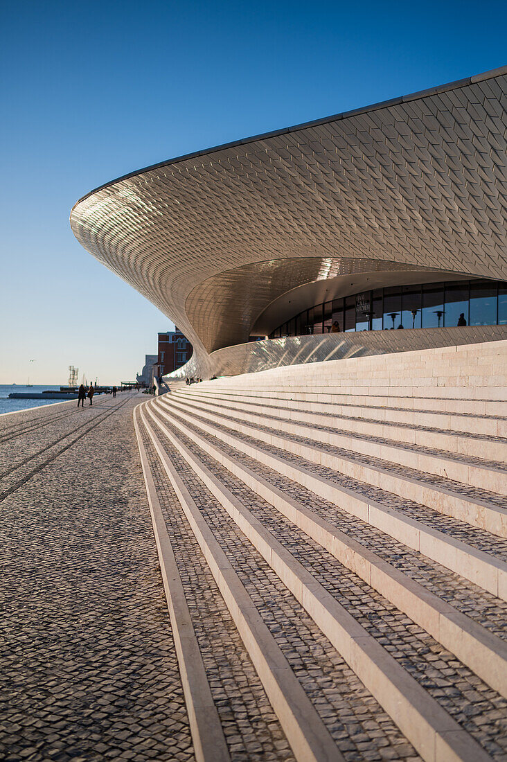 MAAT (Museum of Art, Architecture and Technology) designed by the British architect Amanda Levete, Belem, Lisbon, Portugal