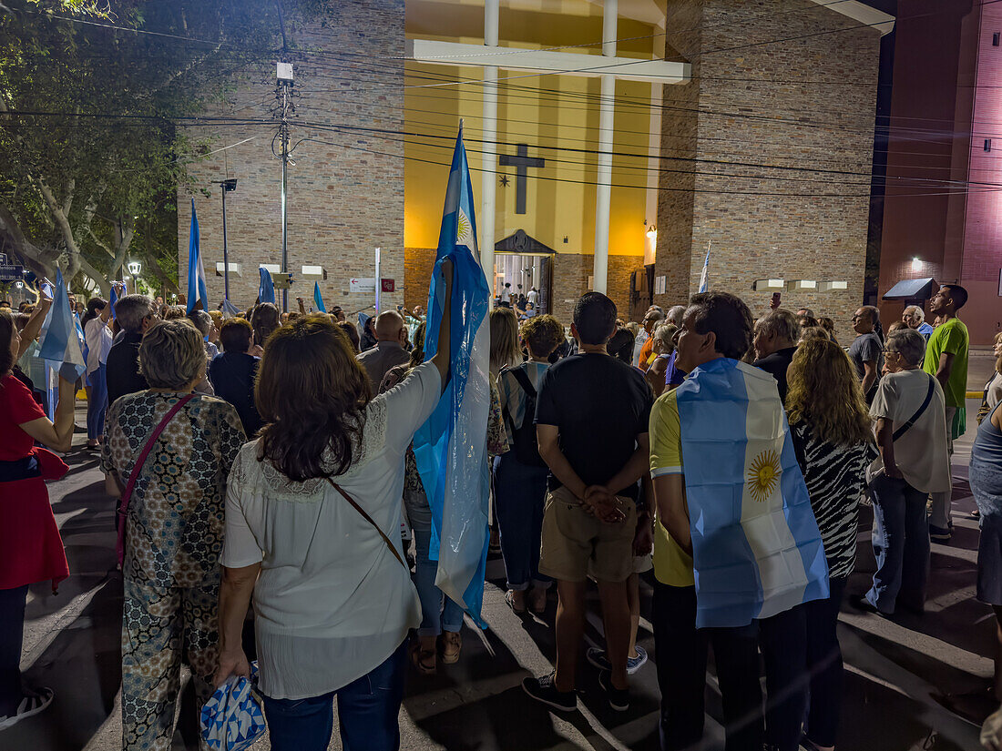 March on the Day of Remembrance for Truth and Justice in the Plaza 25 de Mayo in San Juan, Argentina. It is in remembrance of the victims of Argentina's Dirty War in which thousands of opponents of Argentina's military dictatorship disappeared.