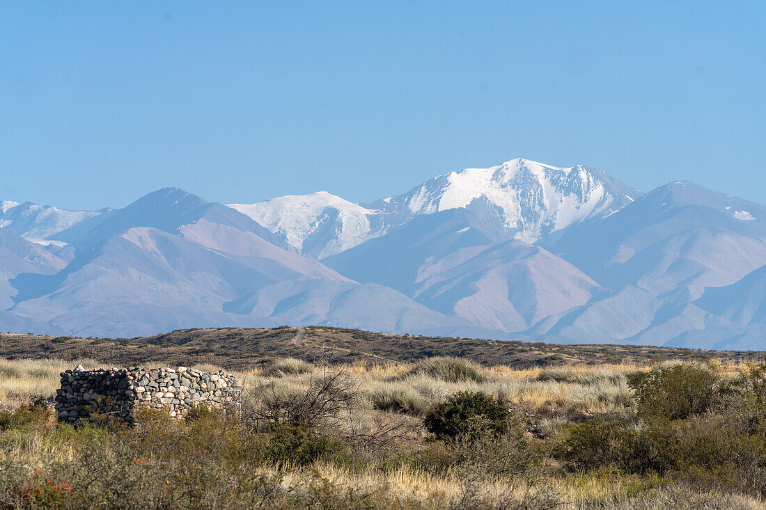 Cerro El Plata in the Cordon de Plata Range in the Andes Mountains near Tupungato, Mendoza Province, Argentina.