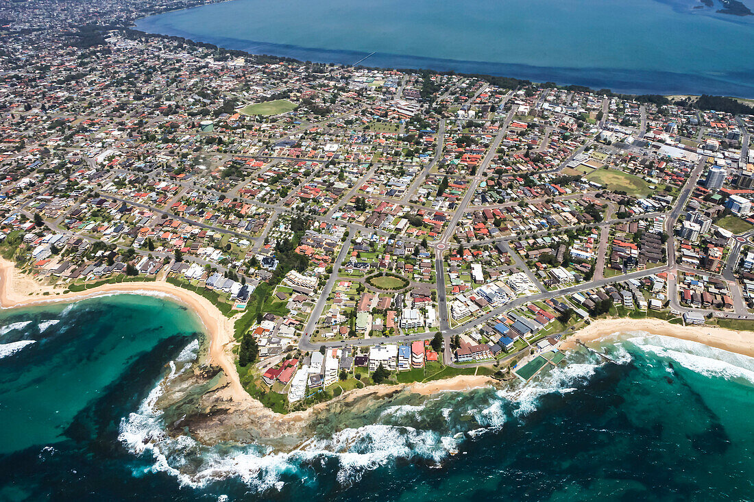 Aerial View of Blue Bay in New South Wales, Australia