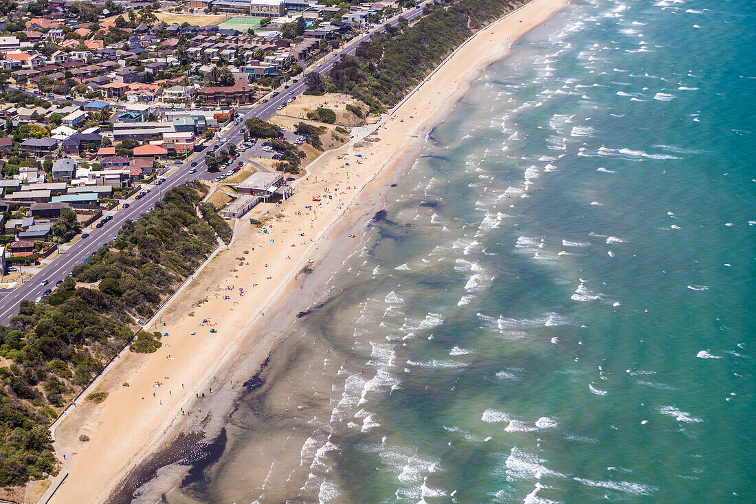 Aerial view of Mentone Beach, Melbourne, Australia