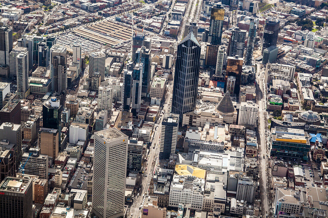 Aerial view of Melbourne CBD, Australia