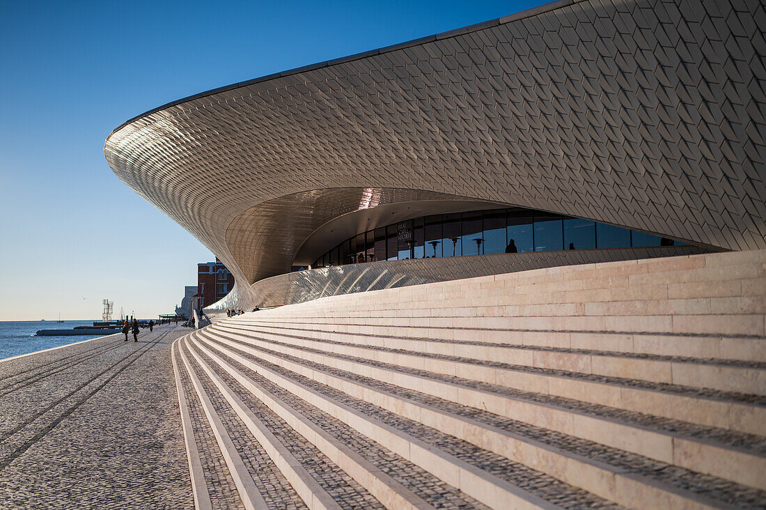 MAAT (Museum of Art, Architecture and Technology) designed by the British architect Amanda Levete, Belem, Lisbon, Portugal
