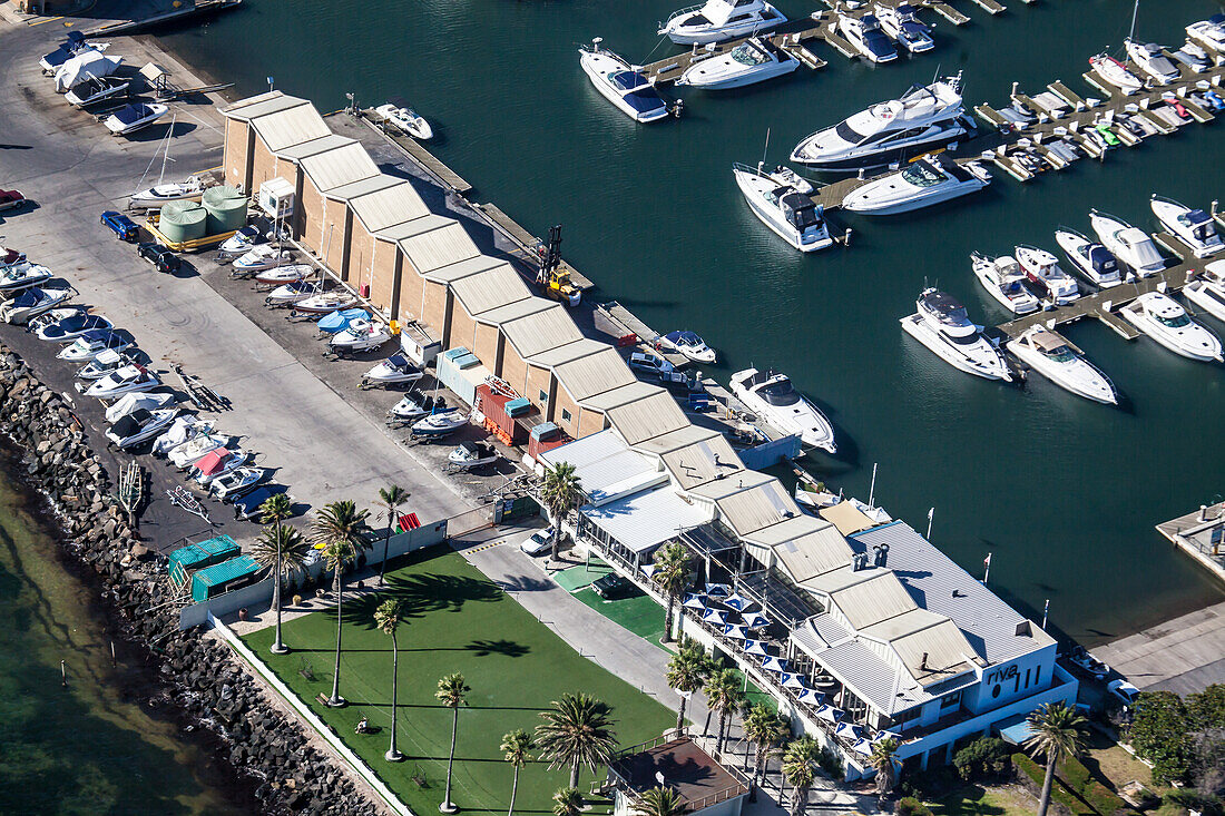 Aerial view of the St Kilda Marina, Australia