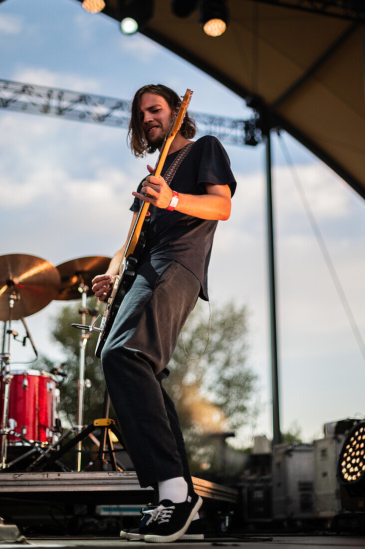 Spanish artist Ivan Ferreiro and his band perform live during Vive Latino 2022 Festival in Zaragoza, Spain