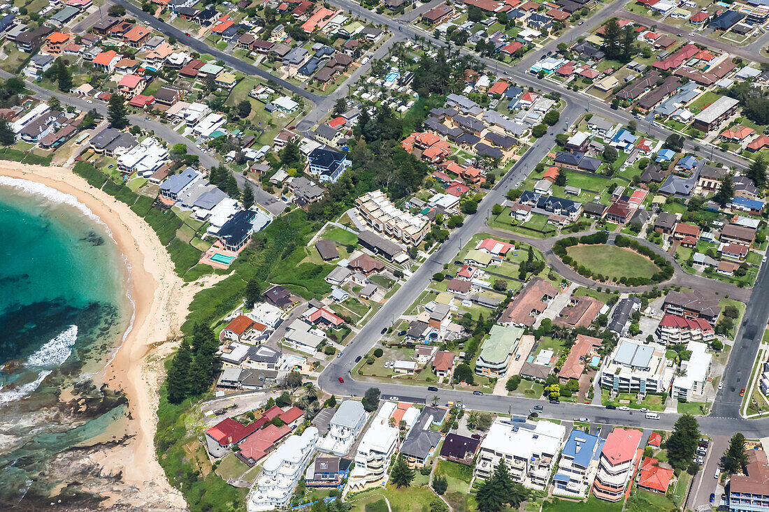 Aerial View of Blue Bay in New South Wales, Australia