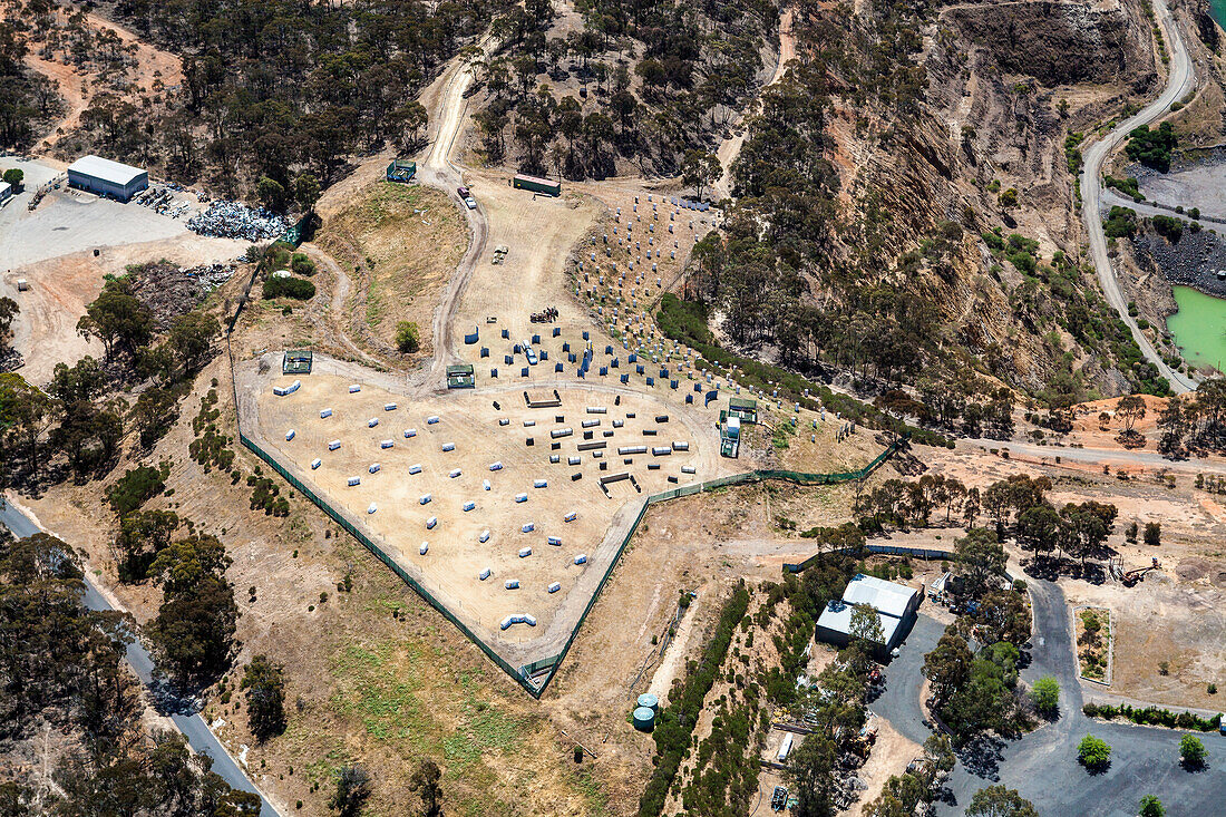 Luftaufnahme des Steinbruchs in Stawell, Victoria, Australien