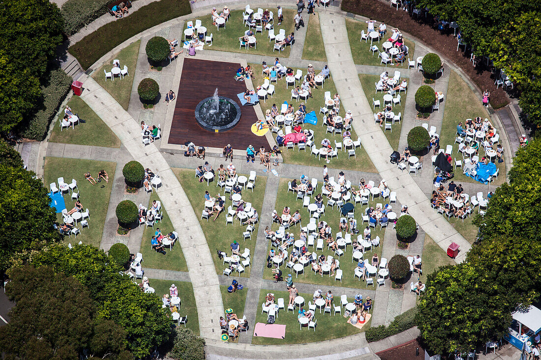 Aerial view of the Australian Open Tennis tournament, Melbourne, Australia.