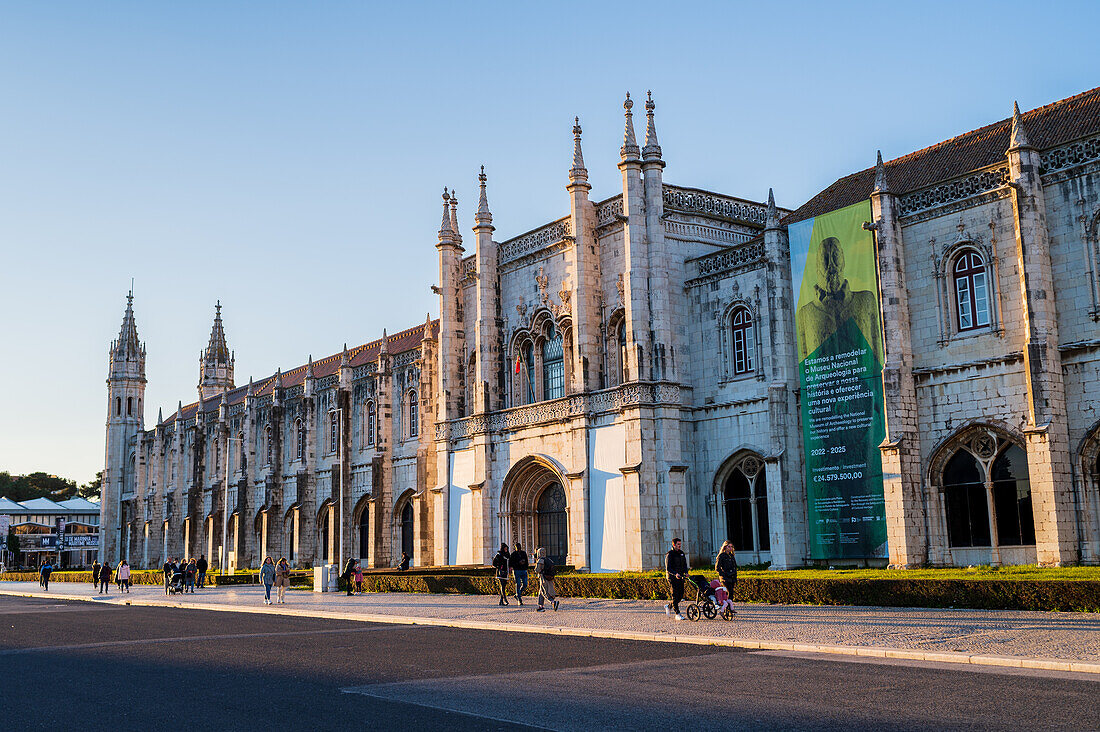 Jeronimos Monastery or Hieronymites Monastery at sunset, Belem, Lisbon, Portugal