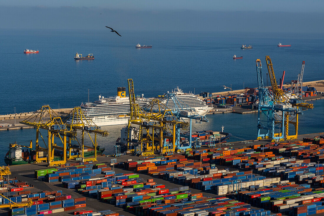 Industrial port, Barcelona, Spain