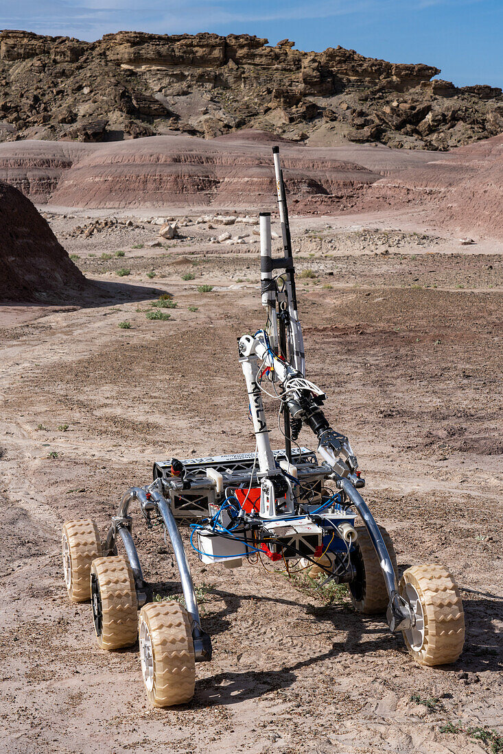 The PCZ Mars Rover in the University Rover Challenge, Mars Desert Research Station in the Mars-like desert in Utah. PCZ Rover Team, Czestochowa University of Technology, Poland