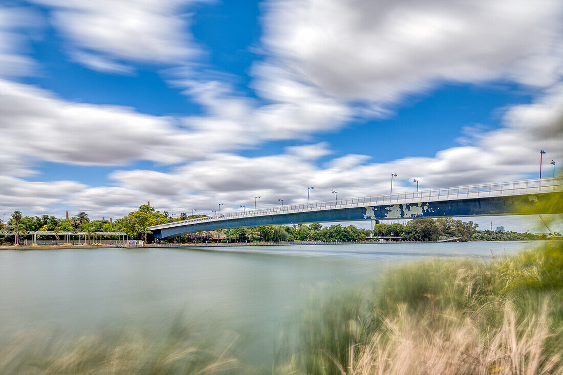 Cartuja footbridge (1992), Seville, Spain. Long exposure shot.