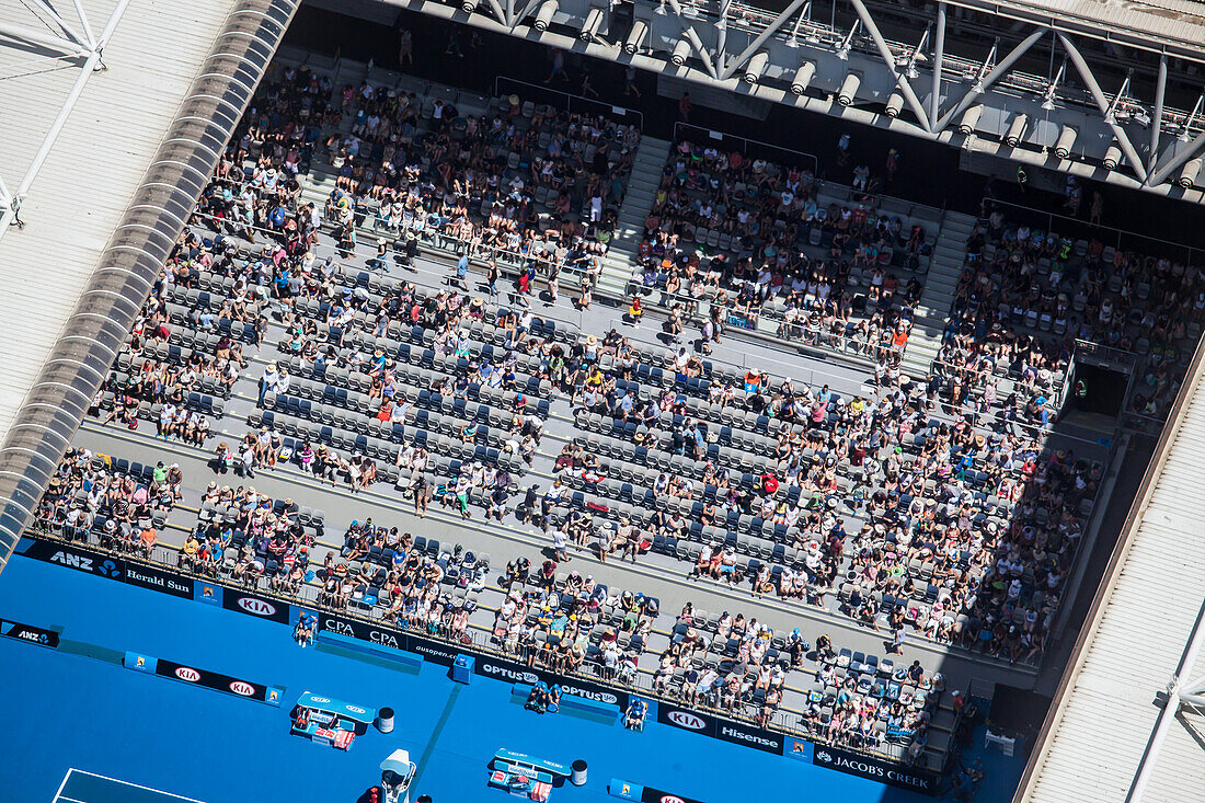 Luftaufnahme des Australian Open Tennisturniers, Melbourne, Australien.