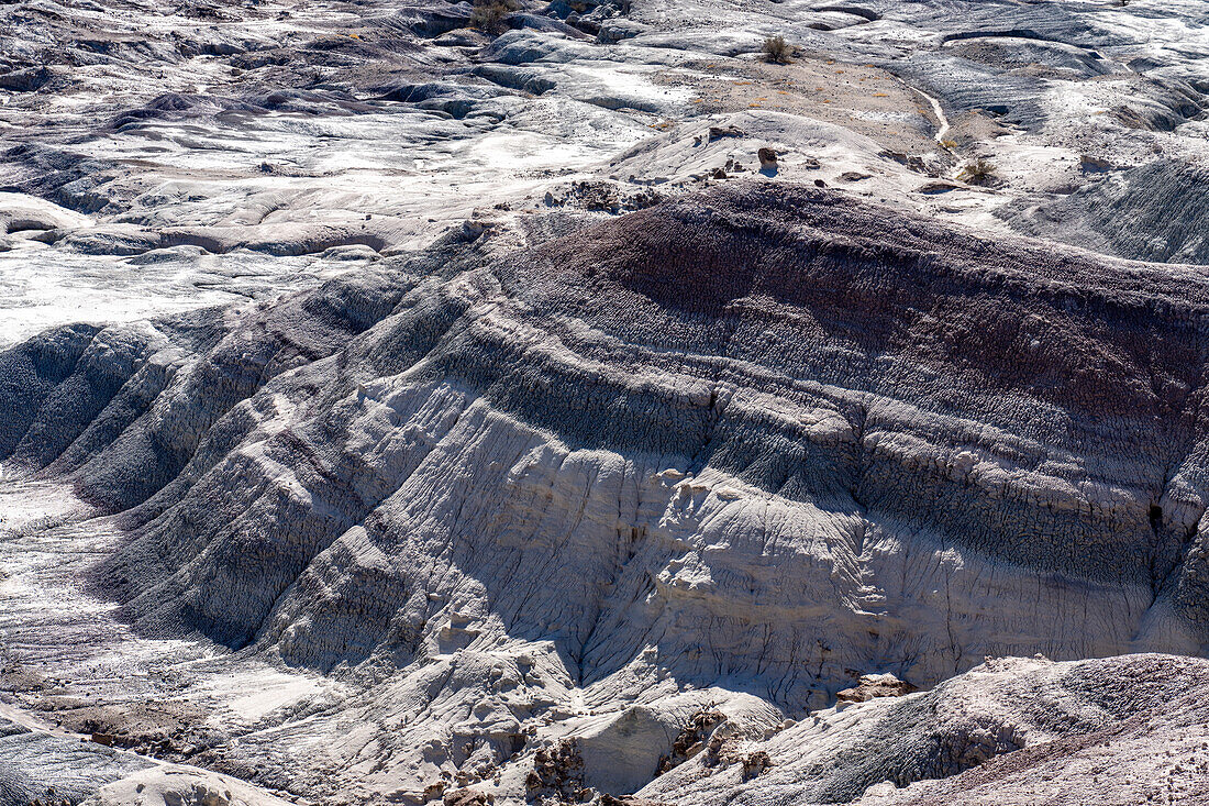 The barren landscape of the Valley of the Moon or Valle de la Luna in Ischigualasto Provincial Park in San Juan Province, Argentina.